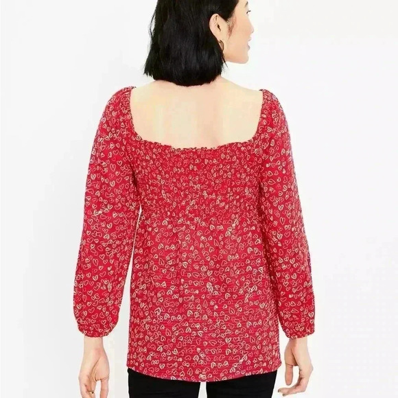 Loft Red Heart Blouse 14 - Picture 3 of 6